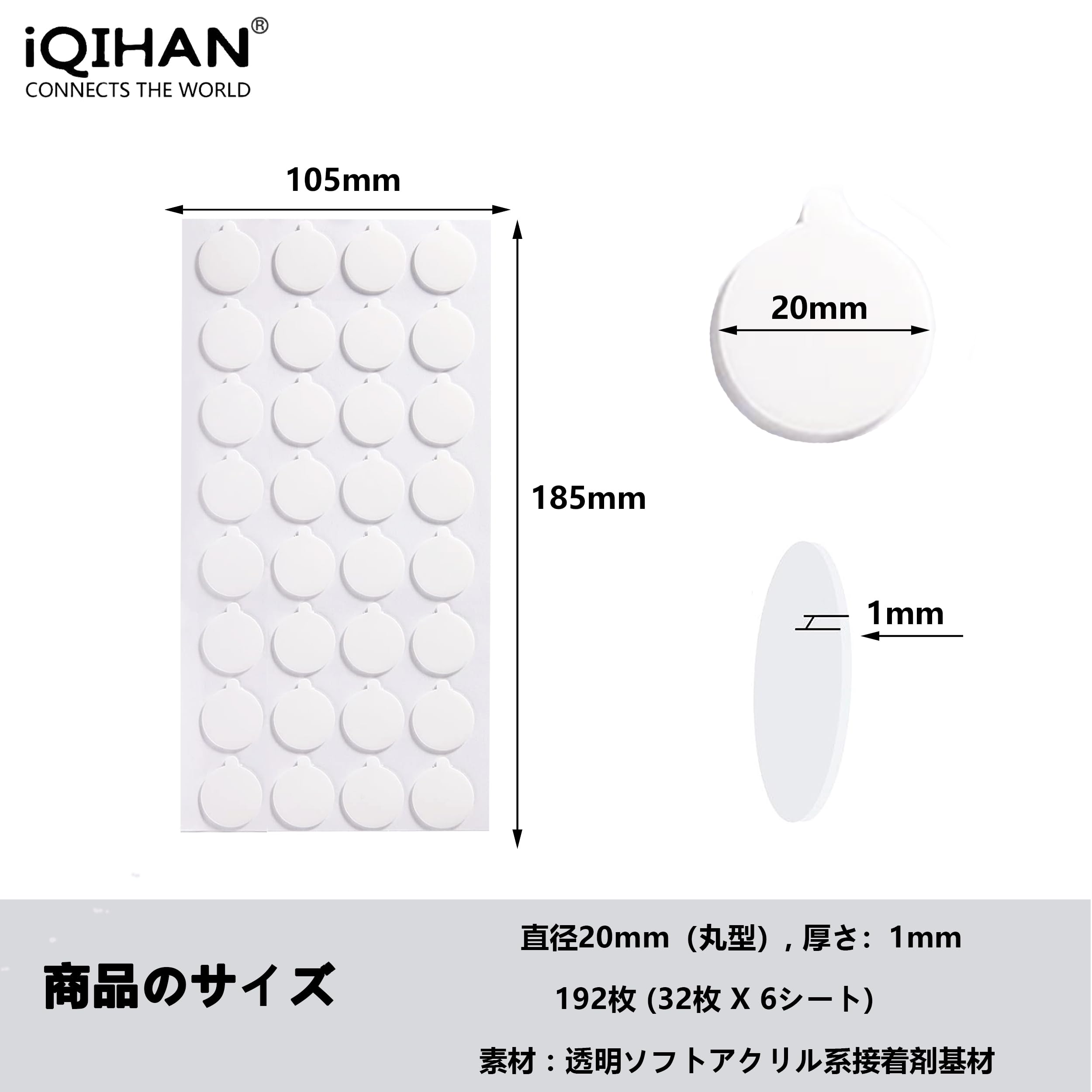 Amazon.co.jp: iQIHAN ポスターはってはがせる 壁に貼る 両面テープ 丸