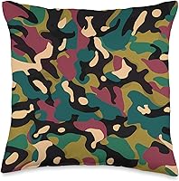 Vista 1 de Pure Pattern Paradise Colorido Patrón Abstracto Camuflaje #032 Cojín de tiro 16x16, Multicolor