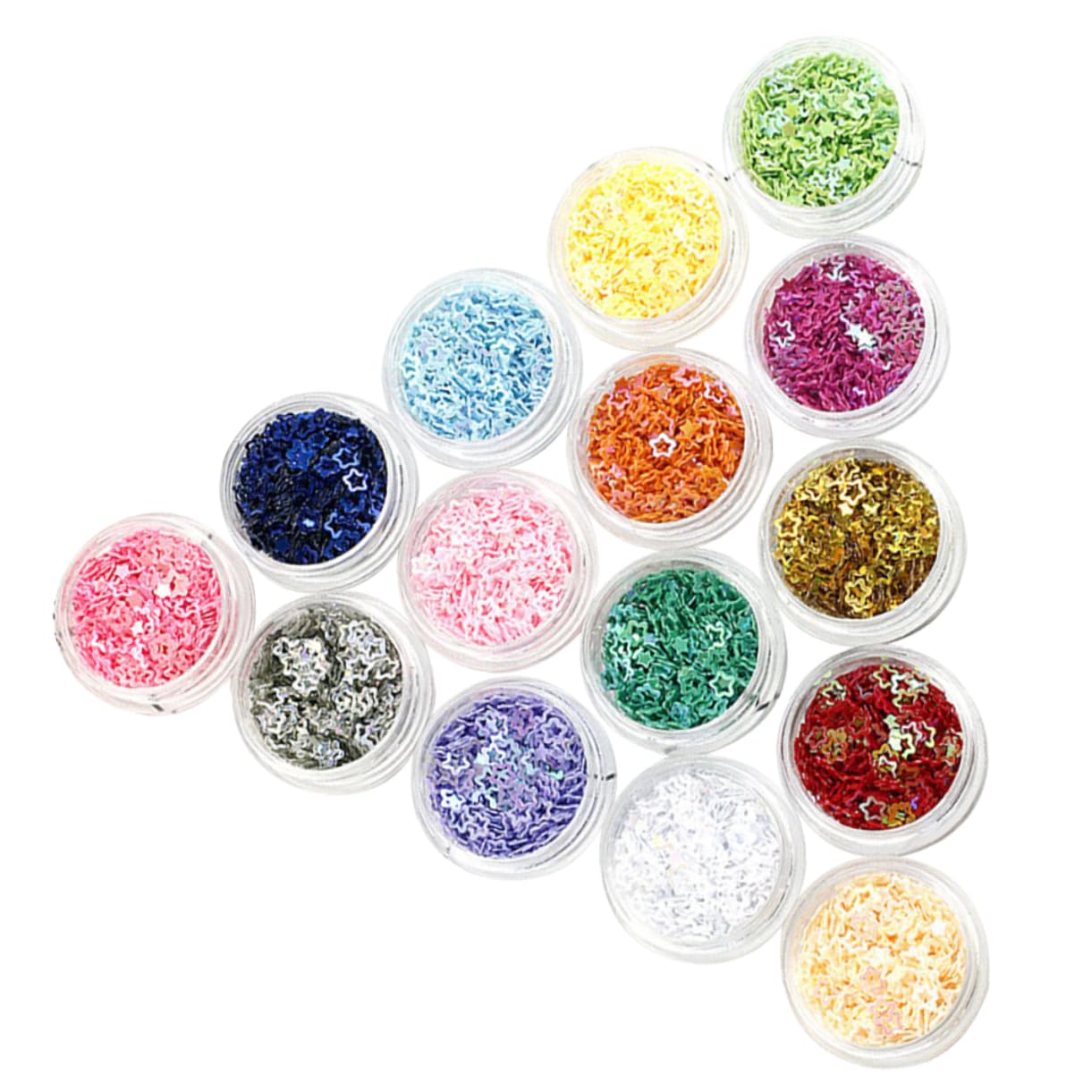 Ipetboom 4 Set Glitter Stella A Cinque Punte Smalto Gel Neon Unghia Strass Termoadesivi Metallico Rosso Pieno Gel Unghie Primer Unghie Viso Glitterato Scaglie Di Unghie Paillettes 16box*4