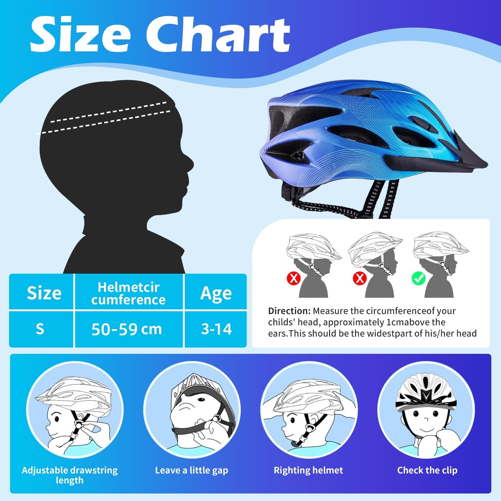 Casque vélo enfant 3-11 ans réglable 48-55 cm visière vélo scooter