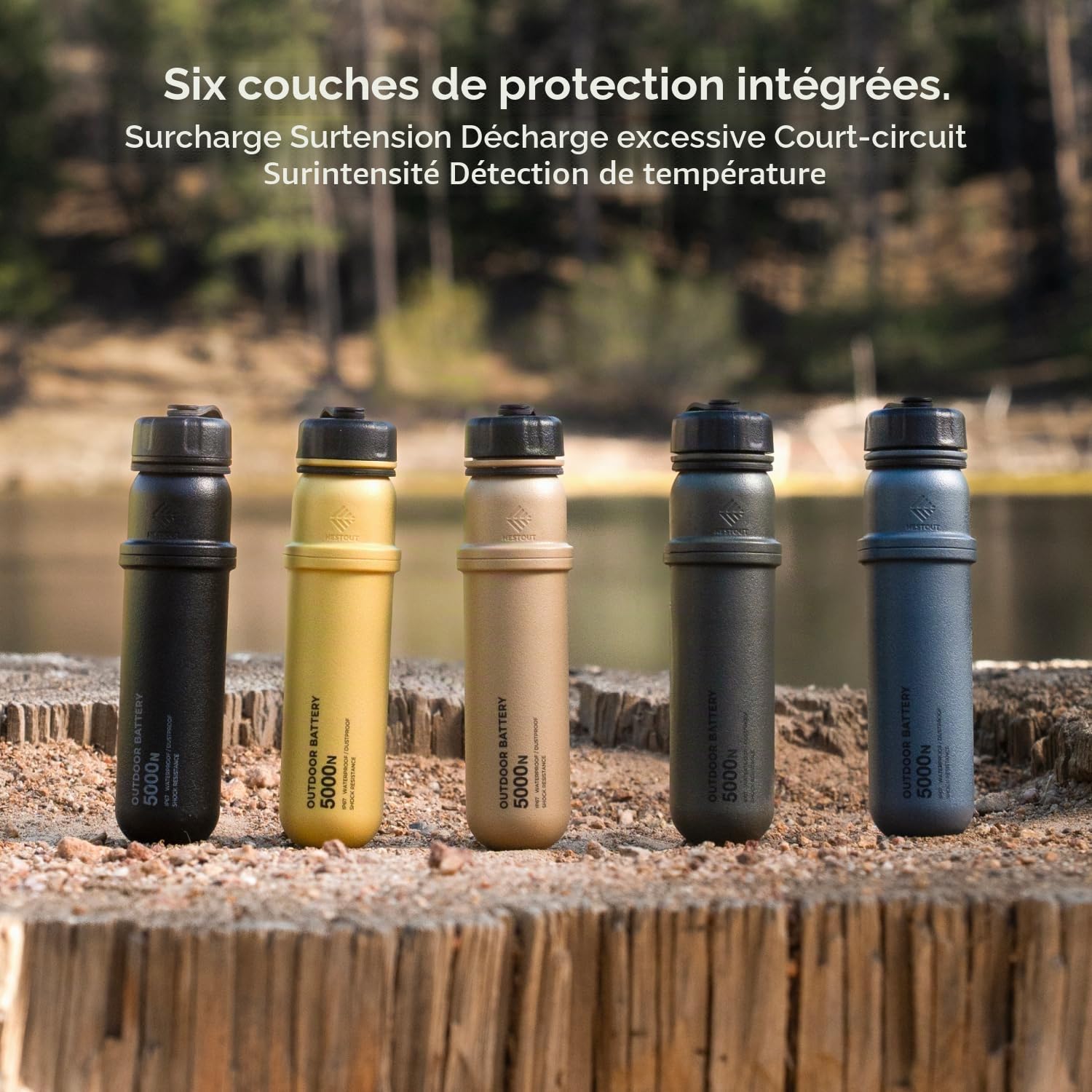 ELECOM NESTOUT 5000mAh Rugged Outdoor Power Bank, IP67 Waterproof, 15W