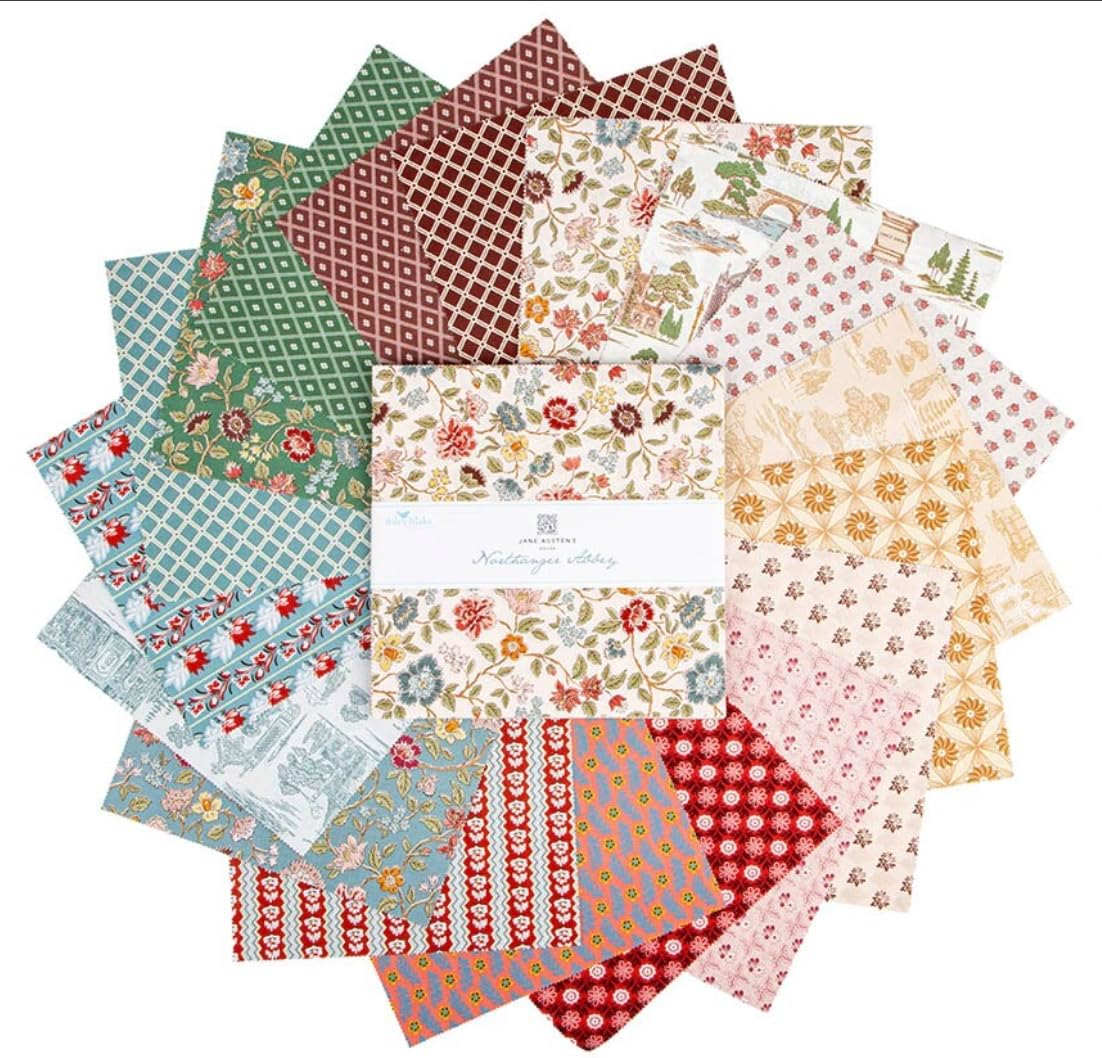 Riley Blake Northanger Abbey 10” Stacker Fabric Bundle | 42pc Precut Quilt Squares | Jane Austen Inspired Cotton Fabric Collection for Quilting & Sewing
