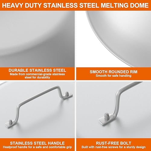 Miniatura 3 de BBQ Future Cúpula de fusión redonda y accesorios de prensa para parrilla Blackstone, para la mayoría de las parrillas de plancha de superficie