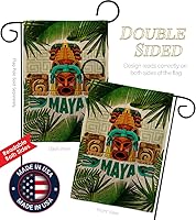 Vista 3 de Maya - Juego de bandera de arpillera para jardín, colgador de pared Regional, México, Estados Unidos, México, Estados Unidos, país, área particular