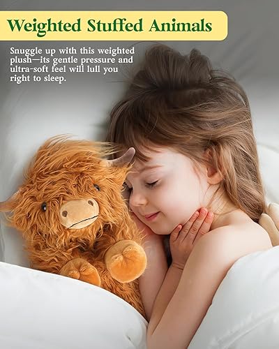 Miniatura 3 de Cuckool Highland Cow - Animales de peluche, adorable animal de peluche esponjoso de ganado de las tierras altas, lindo peluche suave de vaca de las