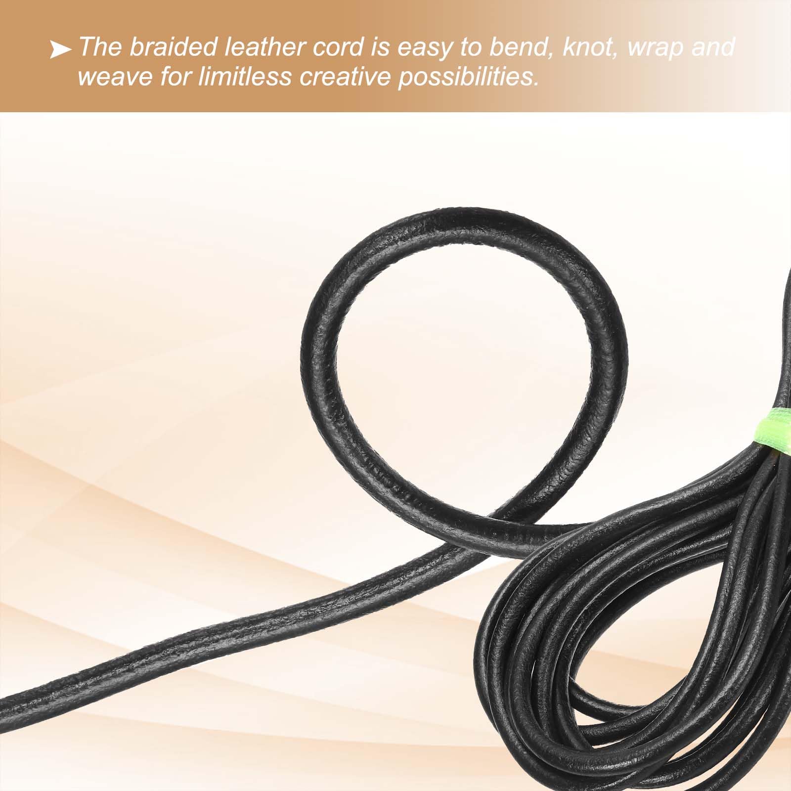 PATIKIL Round Braided Leather Cord - Image 4