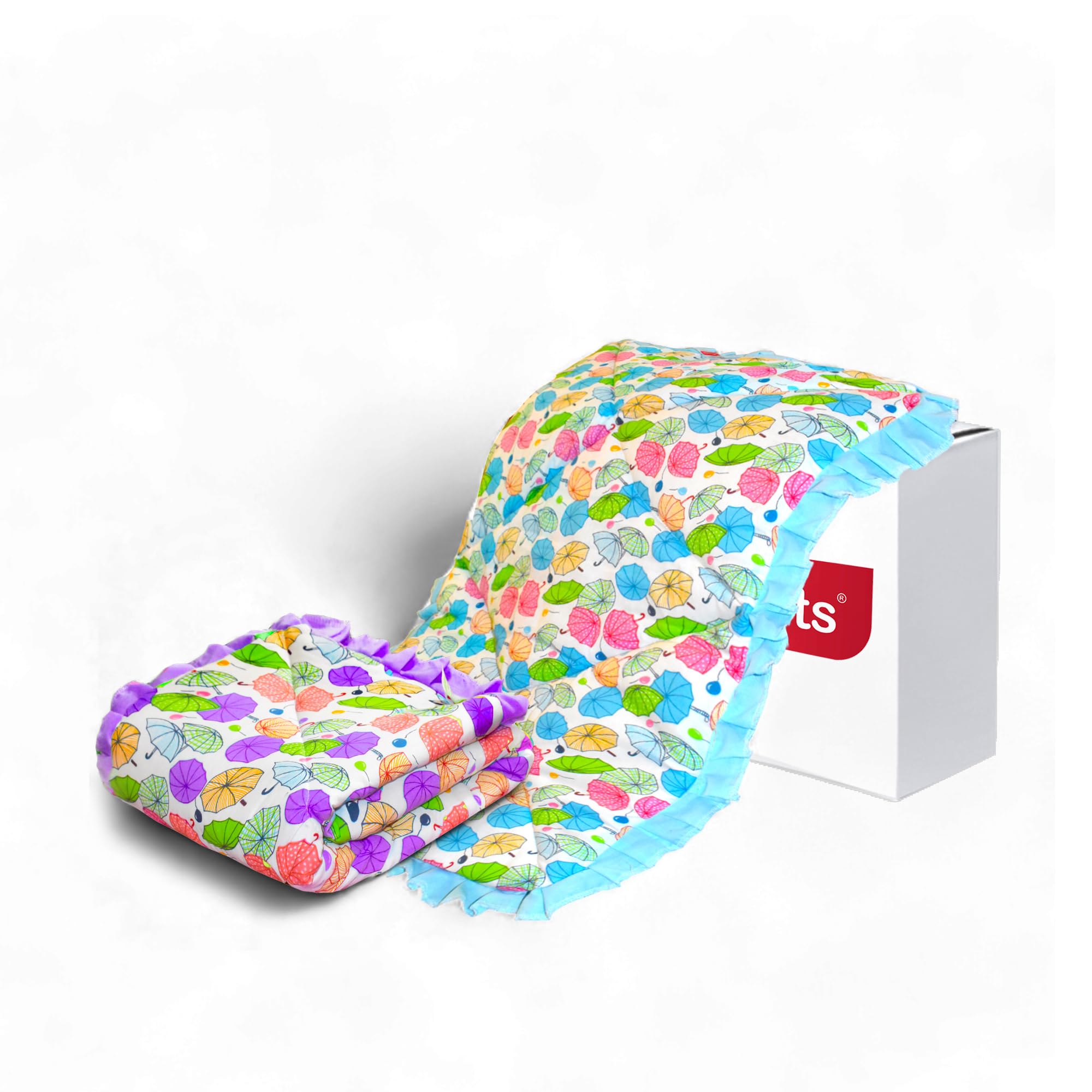 VParents Chunky New Born Baby Godadi Soft Cotton Baby godi Godari|Baby Bed|Crib Sheet|Bedding Set Blue and Purple