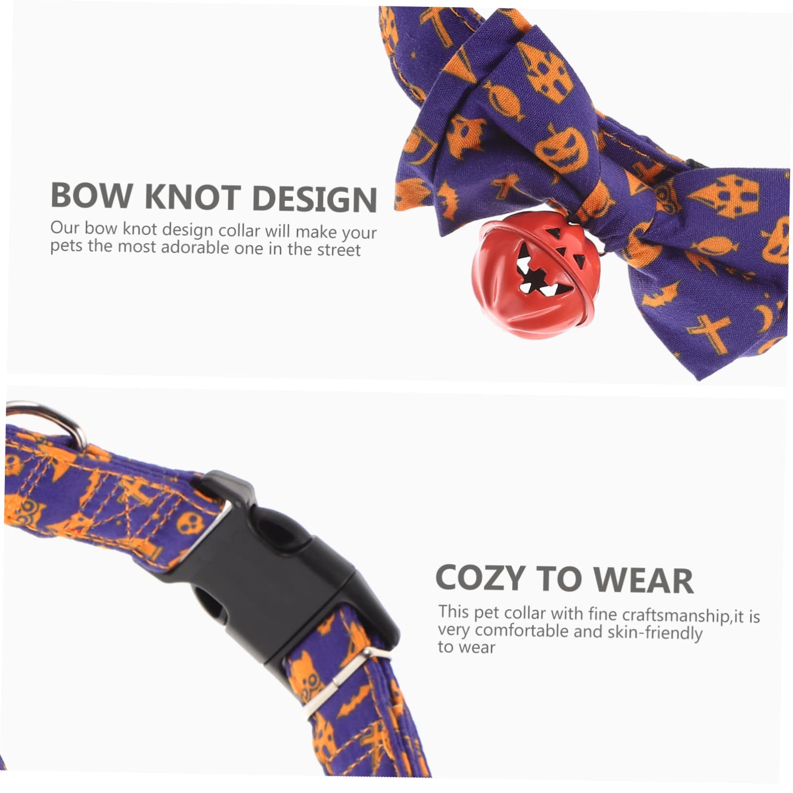 Sosoport 5stücke Halloween Katzenhalsband Mit Abnehmbarem Fliegen-Design Verstellbar Und Sicher Für Haustiere Um Festlichen Geist Zu Verbreiten