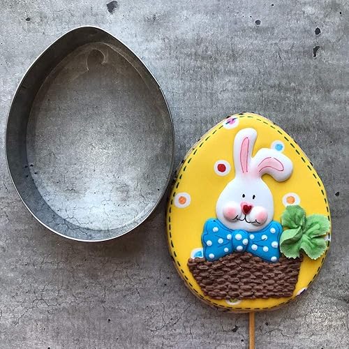 Miniatura 4 de LILIAO Spring Easter - Juego de 3 cortadores de galletas de Pascua, huevos de Pascua, cara de conejo y zanahoria, sándwich de fondant, cortadores de