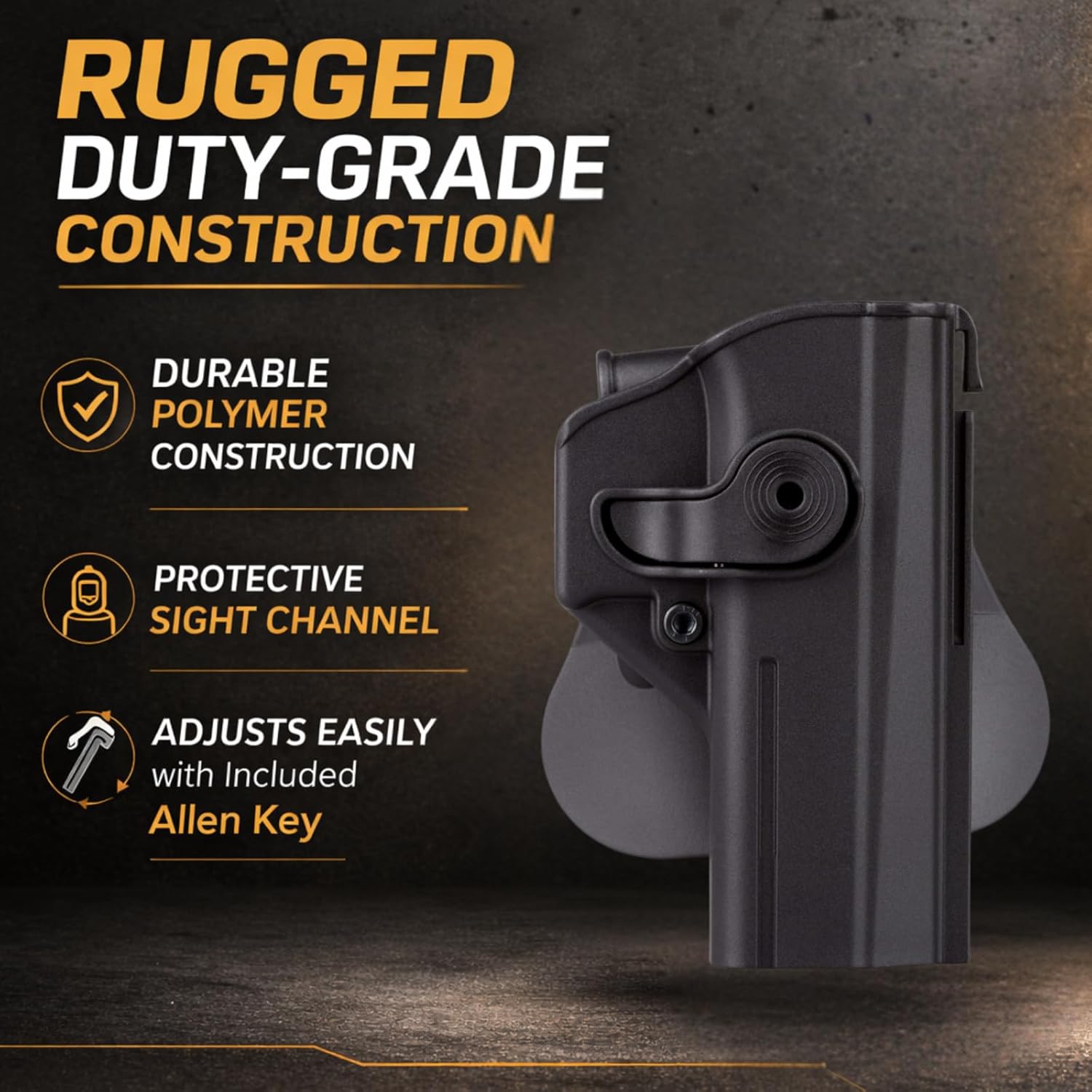 IMI Defense Level 2 Polymer Retention Holster for CZ P-09 & Shadow 2, OWB Paddle Holster, Right-Hand Draw