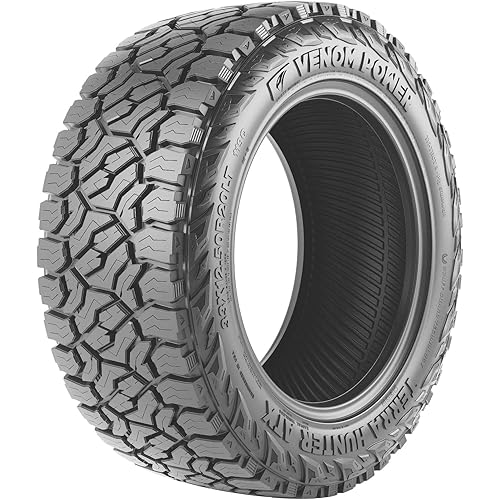 Venom Power Trail Hunter ATX A/T All-Terrain Off-Road Light Truck Radial Tire-33X12.50R20LT 33X12.50X20 33X12.50-20 119Q Load Range F LRF 12-Ply BSW Black Side Wall