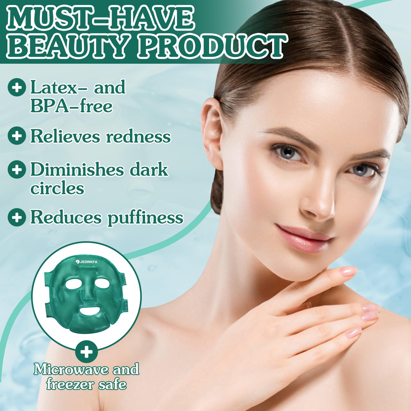 Maschera Occhi Gel Freddo, Maschera Viso e Occhi Rinfrescante, con 4 Maschera per Occhi Riutilizzabile, per Occhi Gonfi, Occhi Stanchi, Mal Di Testa, Hangover, Emicrania