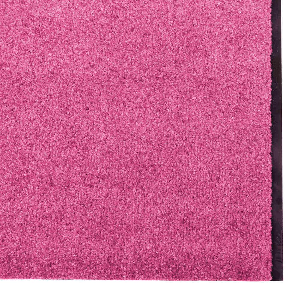 Felpudo rectangular rosa y negro, 120 x 350 cm, 100% poliamida, para interior y exterior, resistente felpudo atrapa la suciedad, felpudo para entrada, terraza, balcón