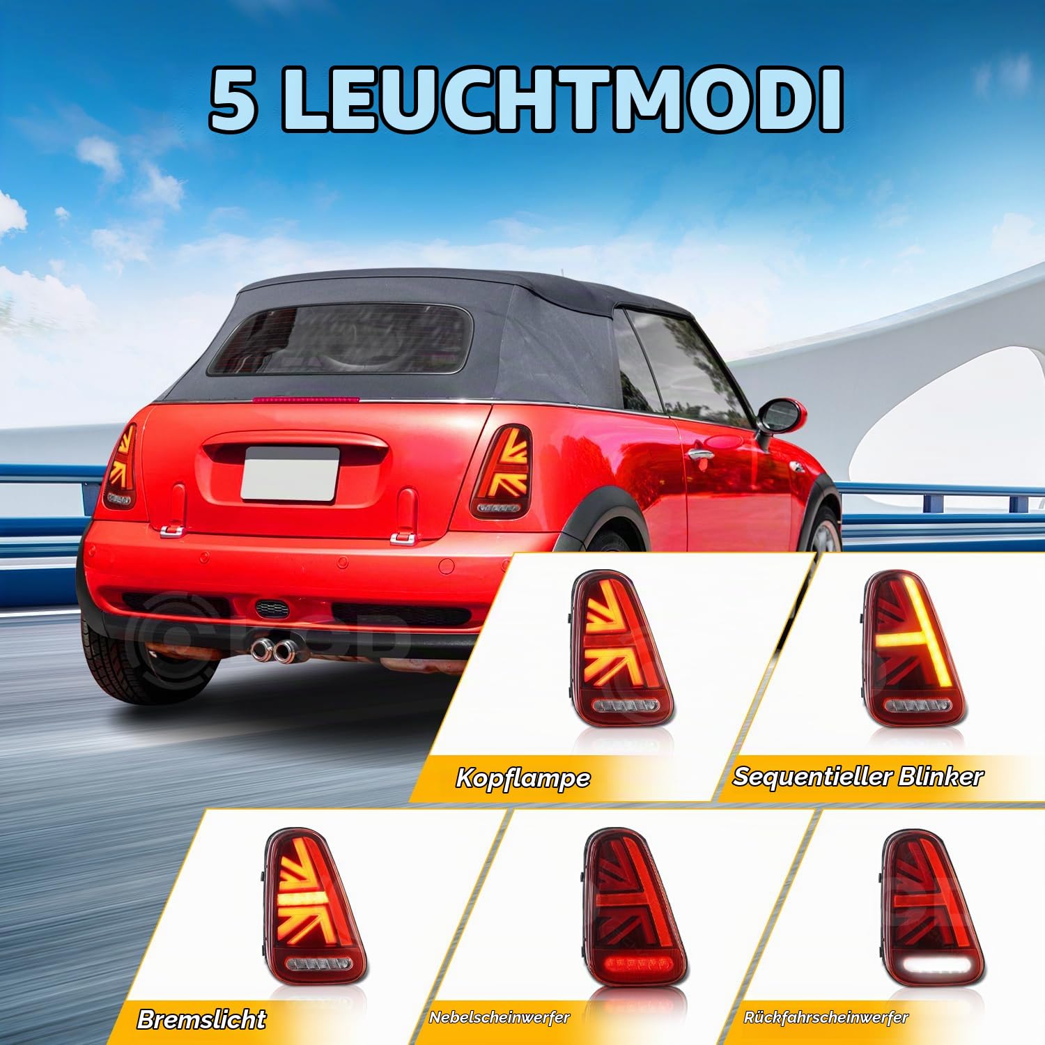 Rückleuchte Für Mini Schrägheck Cabrio Mini R50 R52 R53 2001-2007