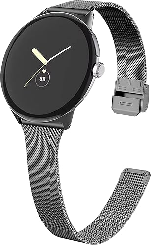 Miniatura 7 de FitTurn Correas de metal delgadas para Google Pixel Watch Band para mujeres y hombres y niñas rejillas de malla de acero inoxidable fina correa de