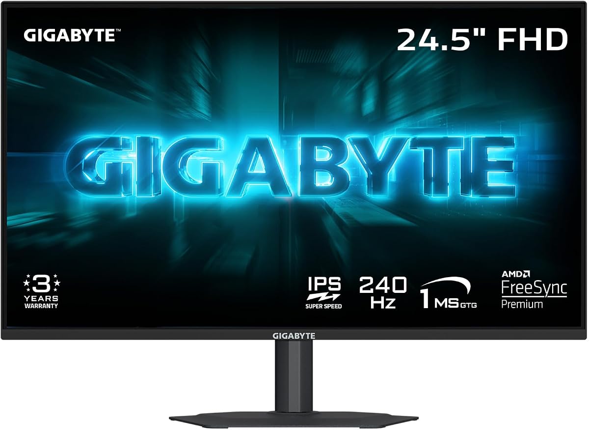 G25F2A Monitor para juegos SuperSpeed IPS FHD de 24,5" | Negro, FHD 1920x1080, 240 Hz, 1 ms GTG, HDMI, DP, AMD Freesync Premium, altura e inclinación ajustables