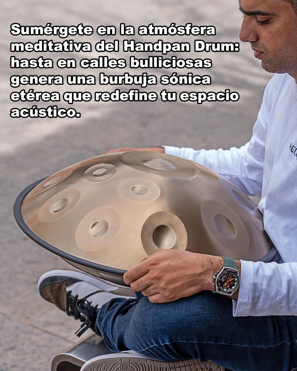 Strumento Handpan 440 Hz Re Minore 22 Pollici Tamburo in Acciaio Handpan Tamburo a Mano 9 Note 10 Note 12 Note Guarigione Sonora Per Principianti (Oro, 9Y)