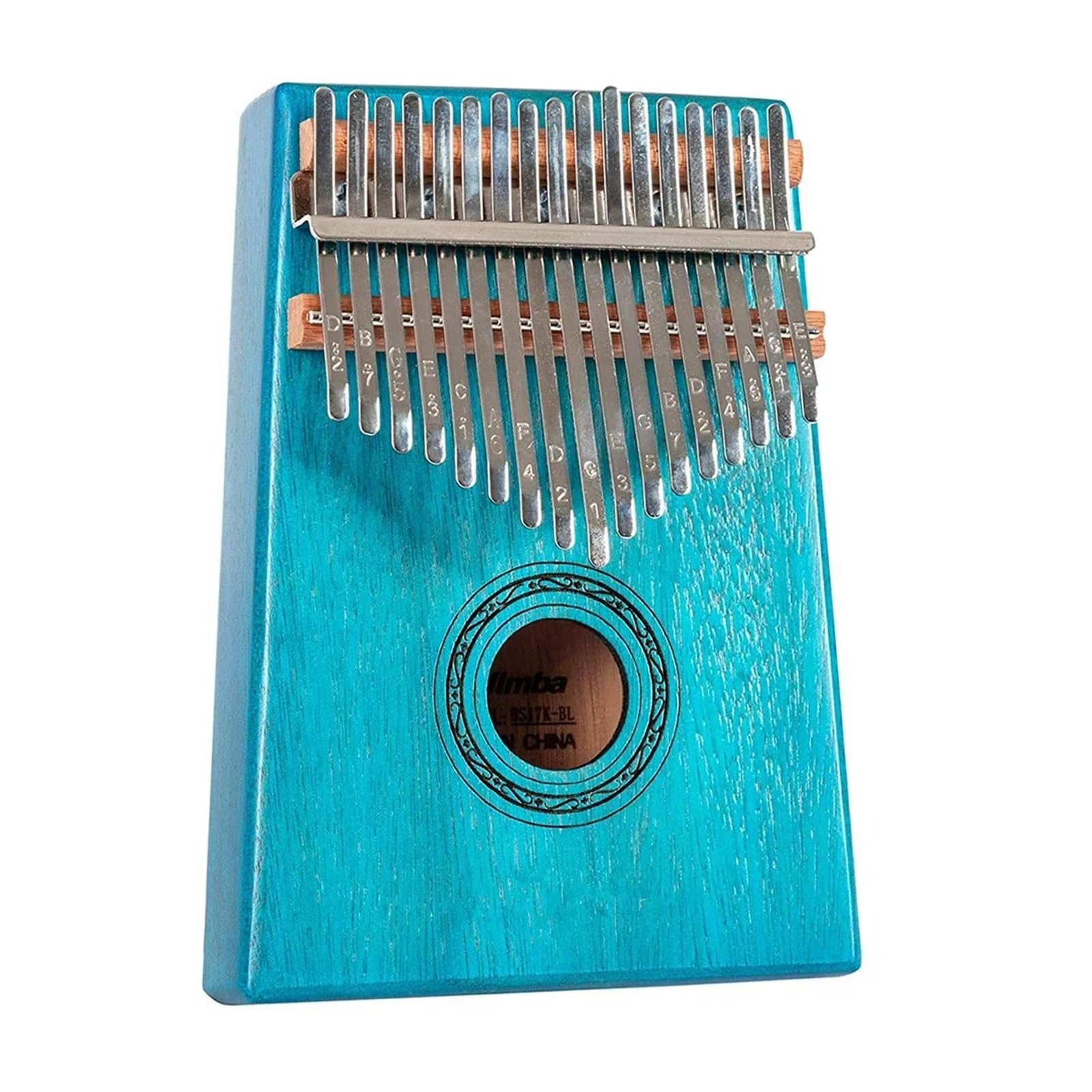Kalimba Fortepian Mahoniowy Kalimba 17-klawiszowy Fortepian Kalimba Musical Z Torbą(Blue)