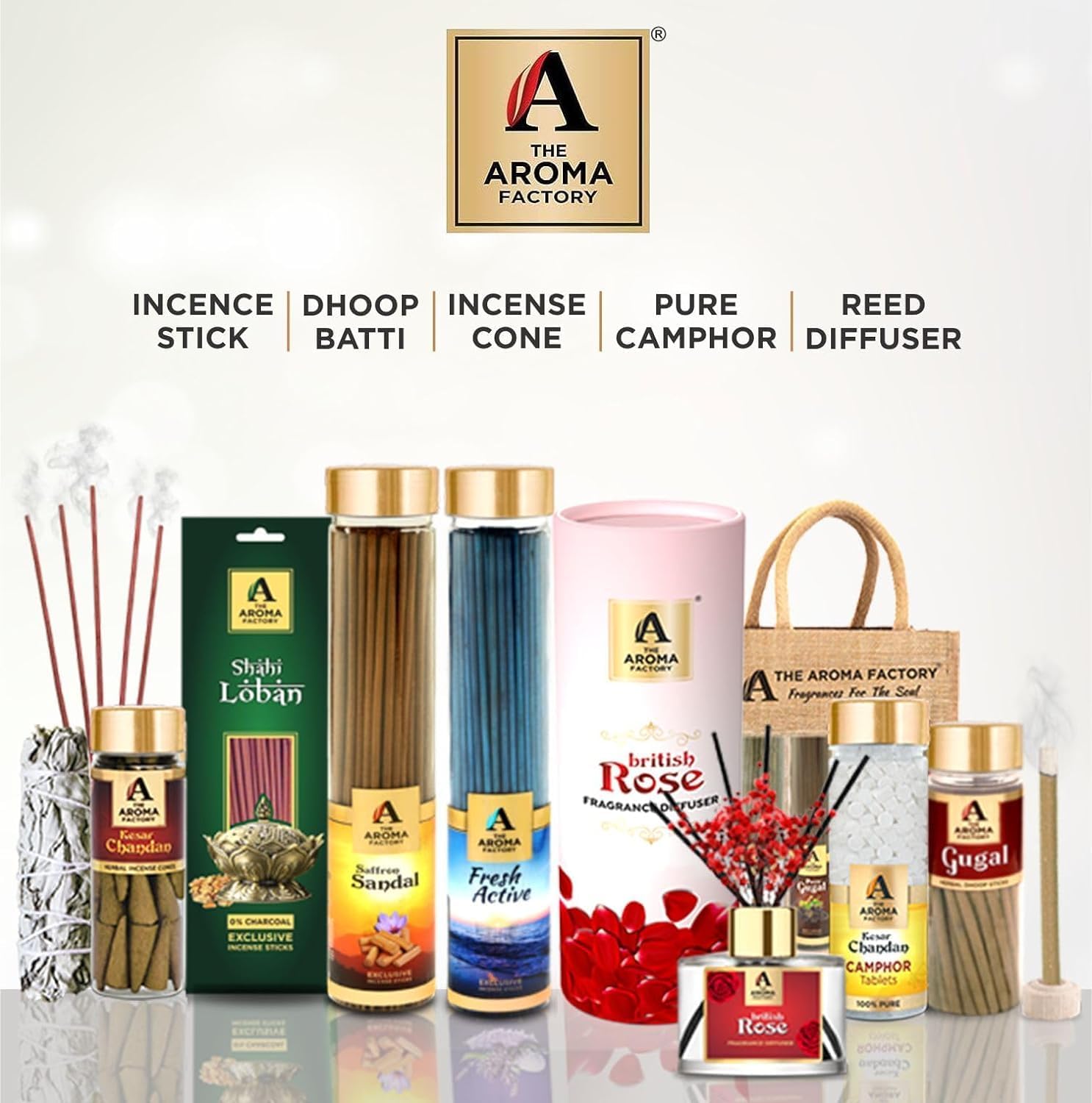 The Aroma Factory Fragrance Reed Diffuser Set with Essential Oil, Aroma Sticks & Preserved Flowers | Luxury Home Decor Scent (French Lavender, 100ml Pack of 1)