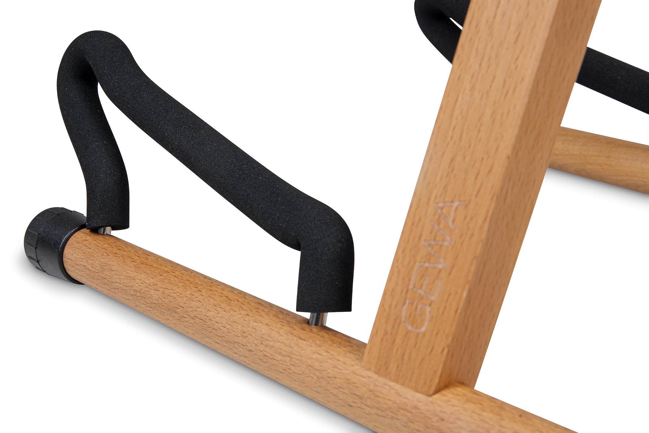 Gewa Supporto per Chitarra in Legno GS-60N, per chitarre classiche, acustiche ed elettriche - anche per chitarre Roundback - Pieghevole - 38 cm di altezza - colore naturale