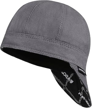 ARCCAPTAIN Reversible Welding Cap, 8-Panel FR Welders Cap, Gray, 7 1/2