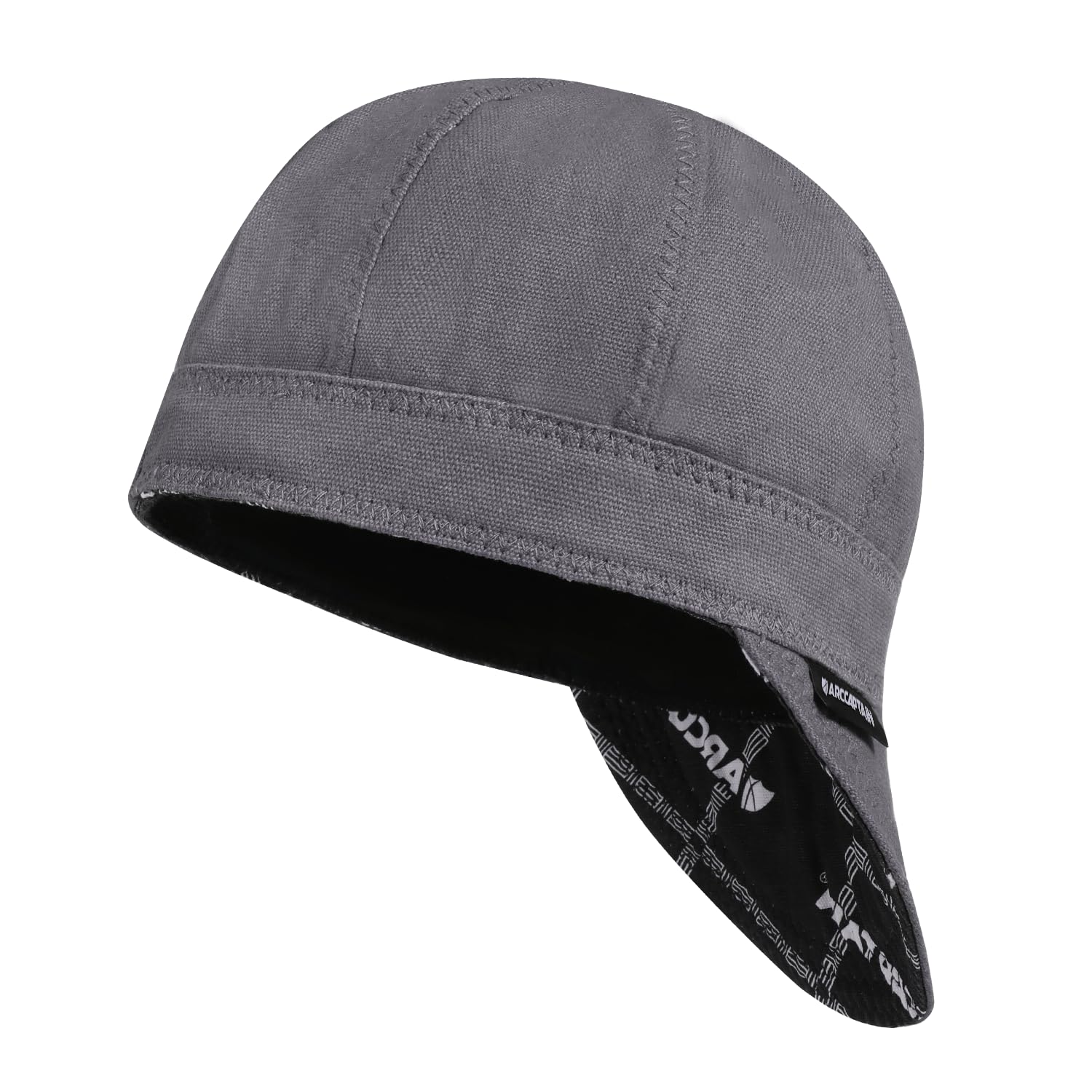 ARCCAPTAIN Reversible Welding Cap, 8-Panel FR Welders Cap, Gray, 7 3/8