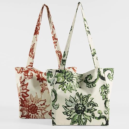 Miniatura 2 de HPD Half Price Drapes Bolsas de compras reutilizables para comestibles, paquete de 2 bolsas 100% de sarga de algodón