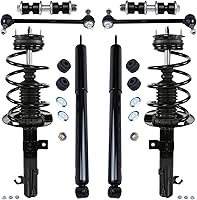 Vista 403 de Detroit Axle - Kit de puntales delanteros para Ford 2000-2004 Focus 2 puntales con muelle helicoidal 2 brazos de control inferiores con rótulas 2001