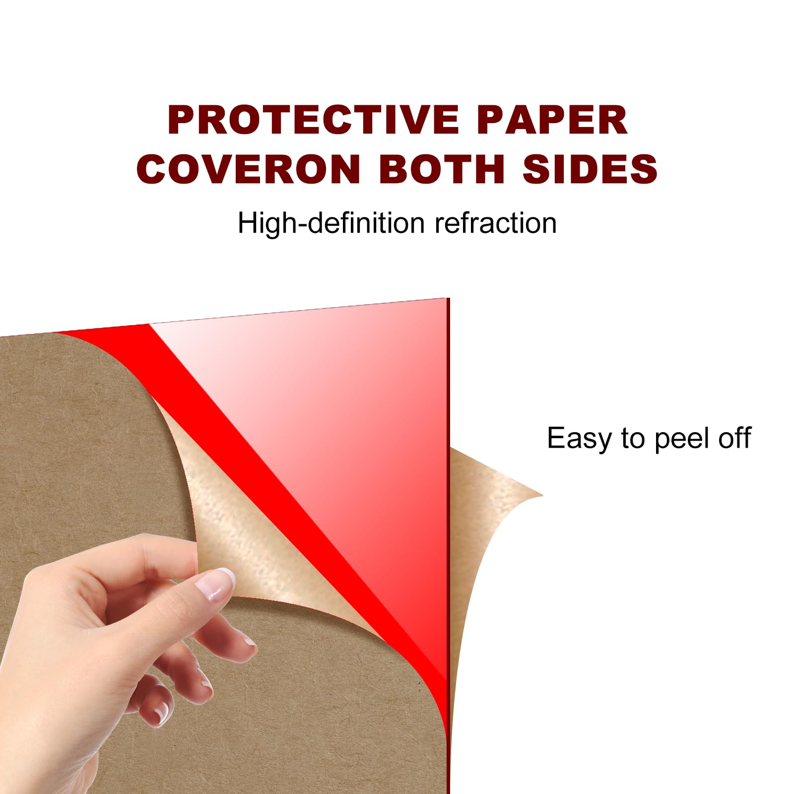 Red Acrylic Sheet - 8x8, 6 Pcs, Laser Engraving -3