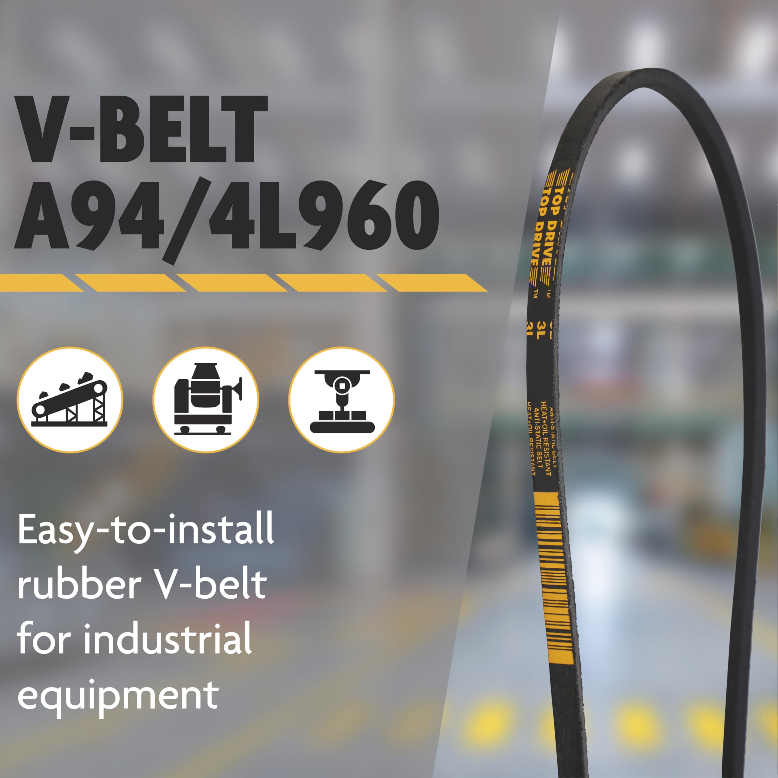 Top Drive A38/4L400, A/4L, Classic Wrapped V Belt, 1/2" x 40" — Amazon image 11