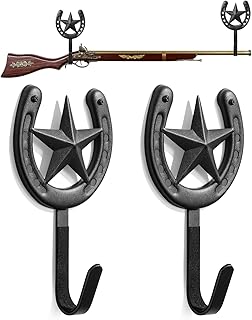 Adowes Gun Rack for Wall Western Shotgun Rifle Rack Wall Mount Metal Wall Gun