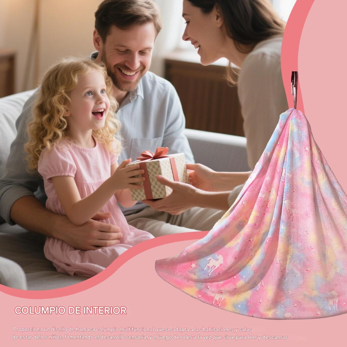 Hamaca para niños Manta de Franela cómoda con Calidez Duradera | asiento de hamaca fosforescente Manta de franela para dormitorio habitación infantil interior hogar