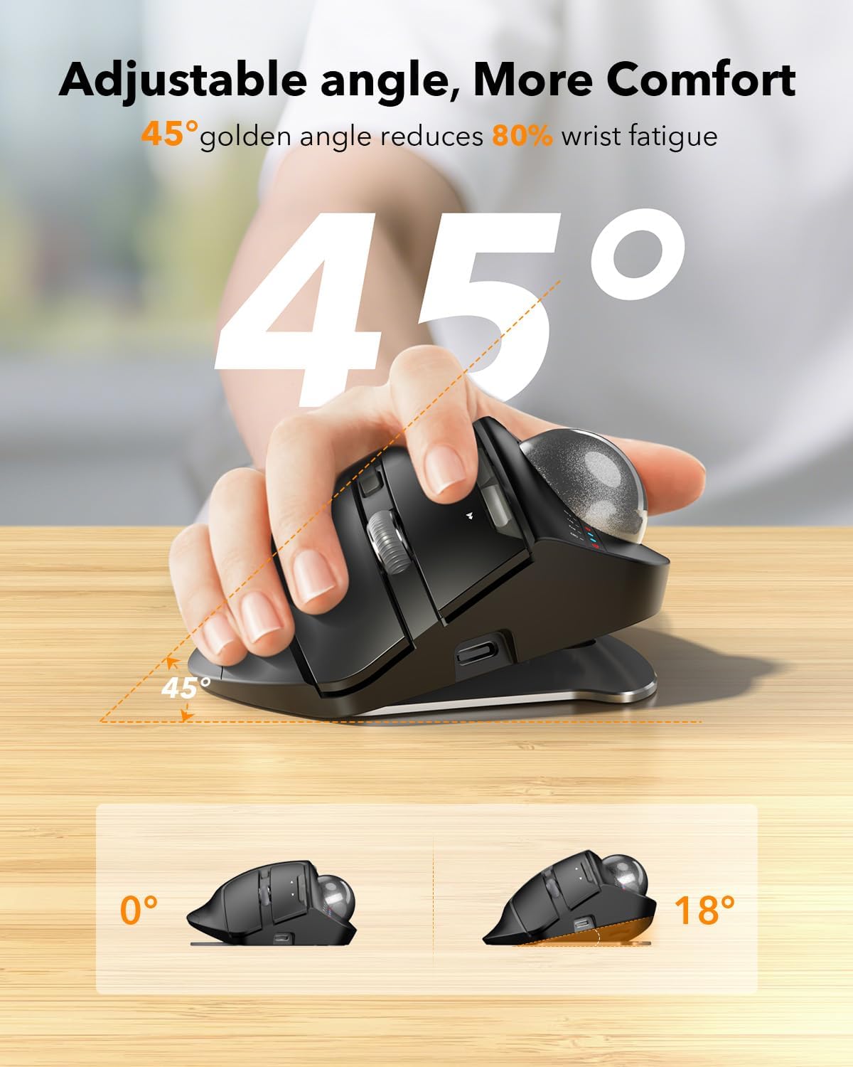 SABLUTE трекбол чычканынын жөнгө салынуучу бурч функциясы