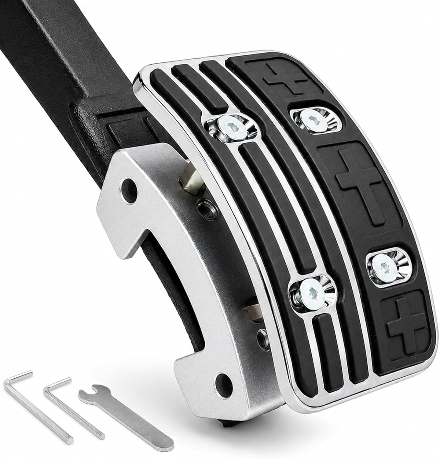 Universal Gas Pedal Height Extender, Adjustable 20mm / 35mm Raise Accelerator Pedal Spacer, Aluminum Alloy Pedal Riser with TPU Anti-Slip Surface, Fits Most Hanging-Style Car Gas Pedals