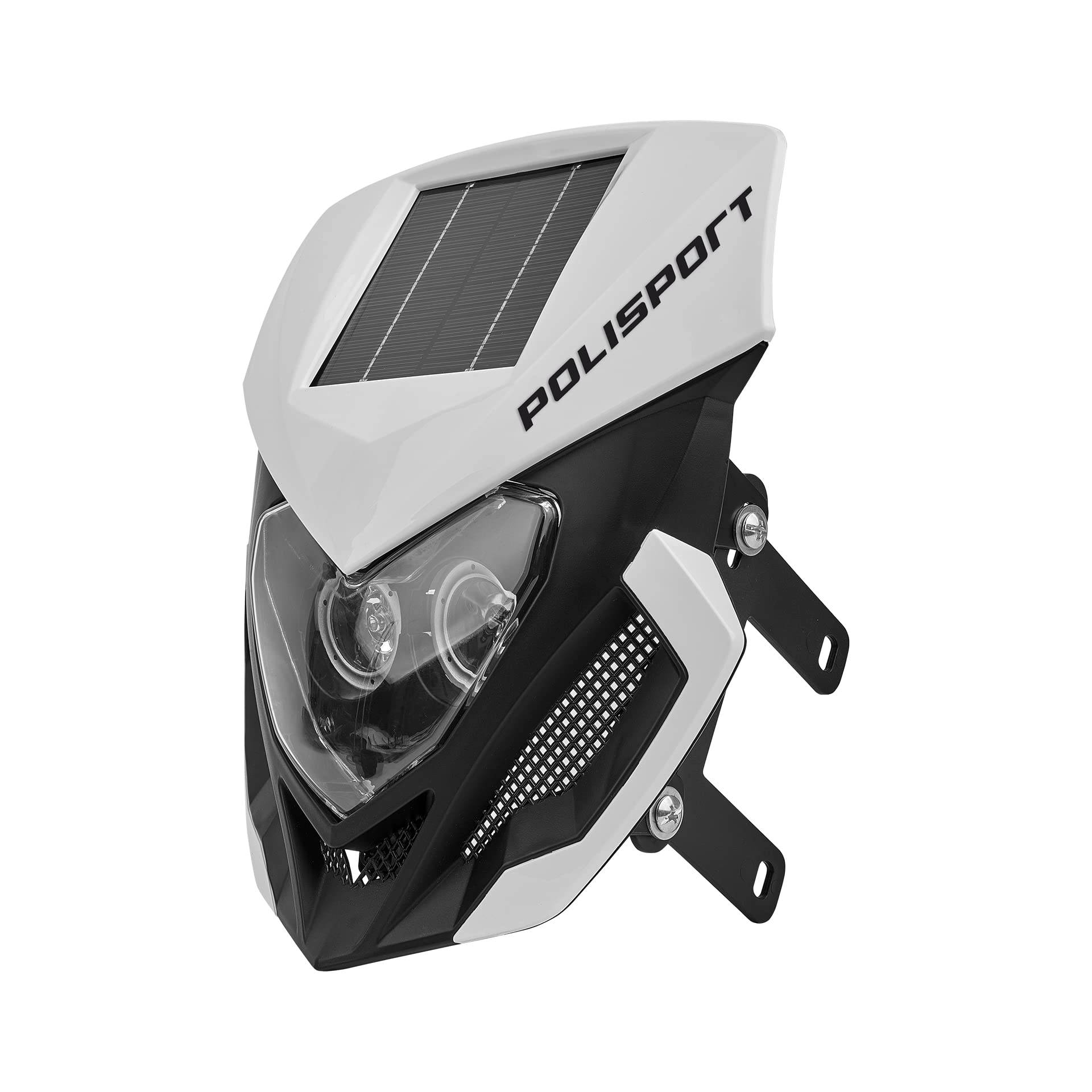Phare Avant LOOKOS EVO Polisport Pour Motocross/enduro - Avec Batterie Et Panneau Solaire, Noir
