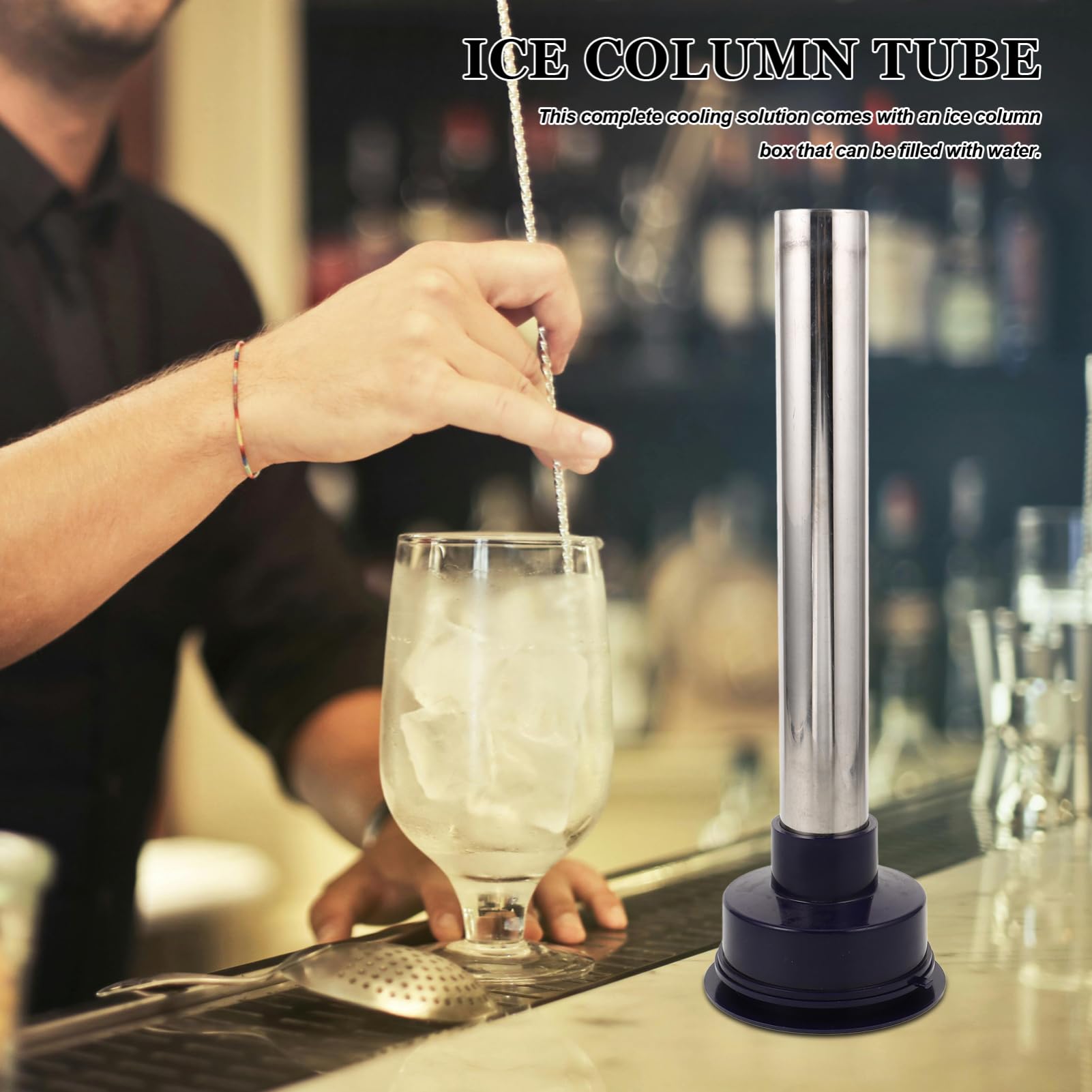 Tubo de Hielo de Acero Inoxidable Reutilizable para Bebidas, Plata