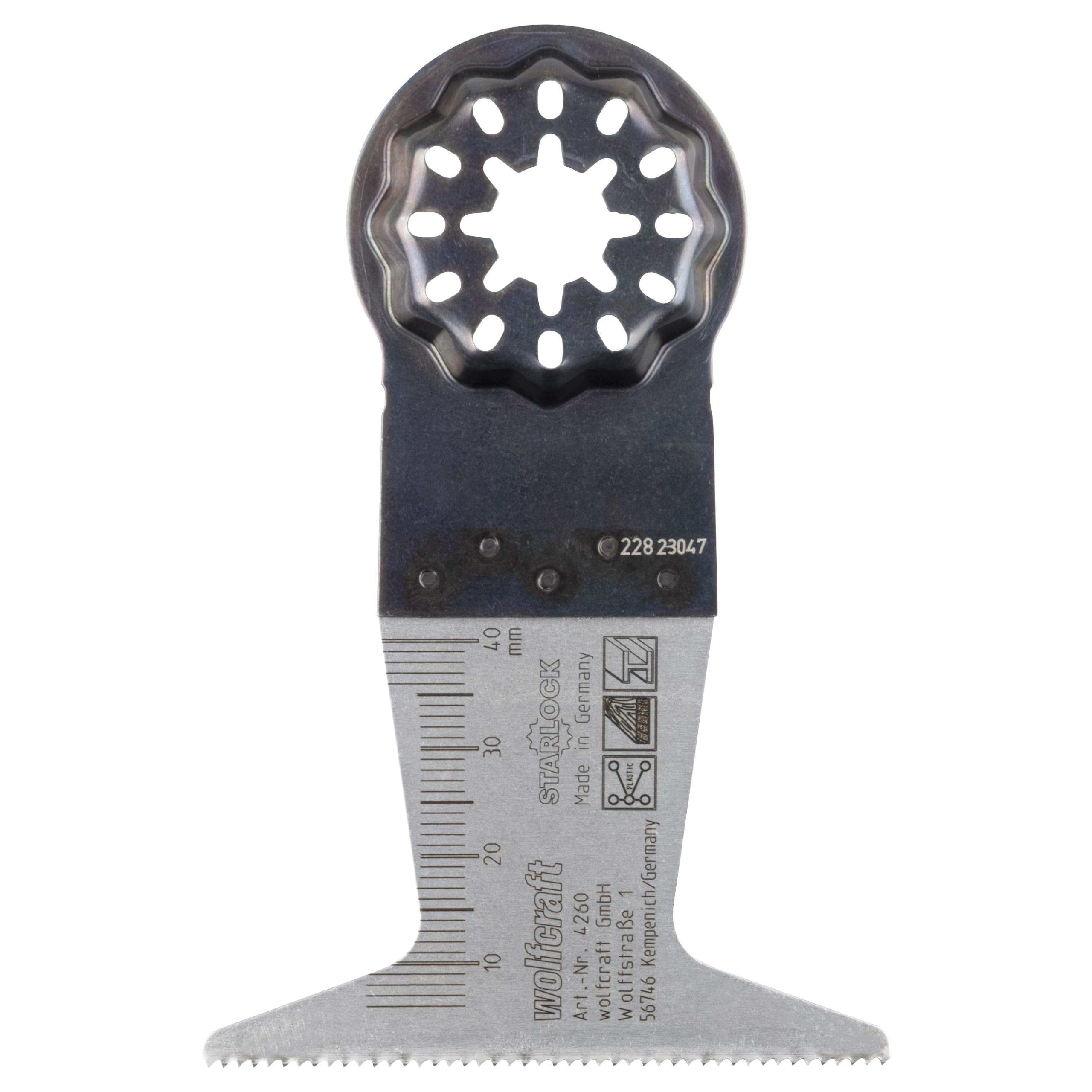 wolfcraft Tauchsägeblatt „Expert“ BiM, STARLOCK-Aufnahme, Holz, NE-Metalle, Gipskartonplatten 65mm I 4260000 I Für Ablängarbeiten, Tauch- und Längsschnitte