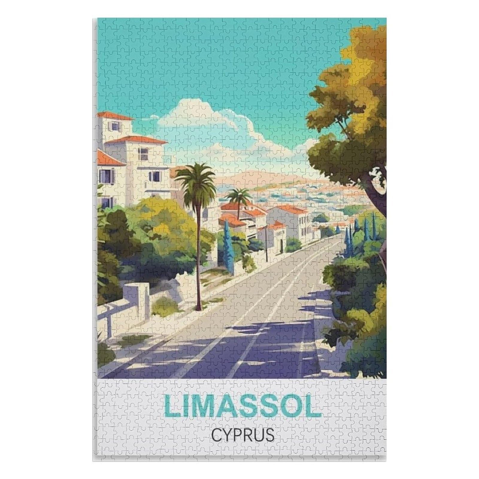 3D Classic Puzzle iq puzzle，Limassol Cyprus，Adults 1000 Piece Jigsaw Puzzle- Christmas，70x50，paper puzzle，AA-1099