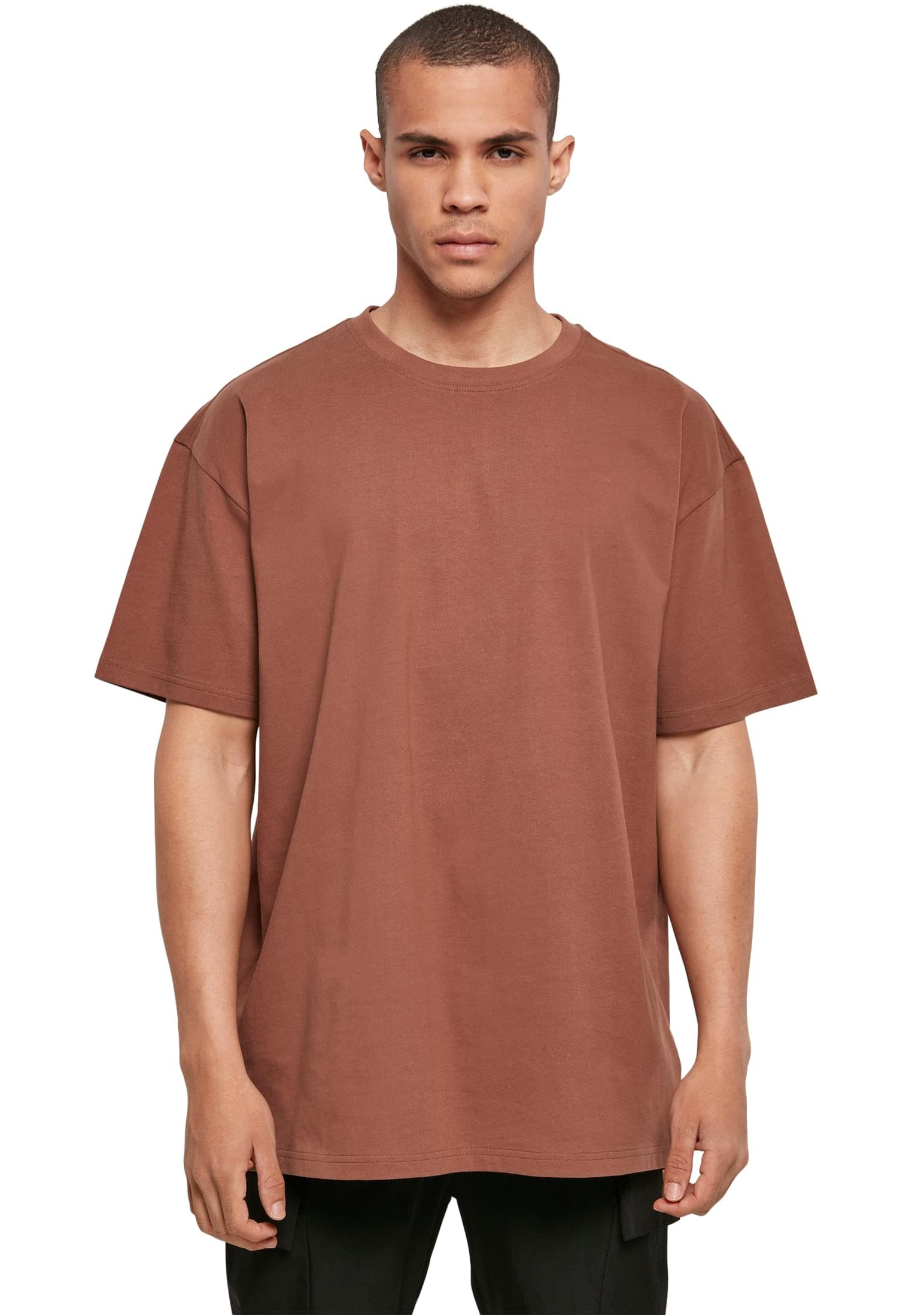 Build Your Brand Men's Heavy Oversize Tee T-Shirt, Bark, L