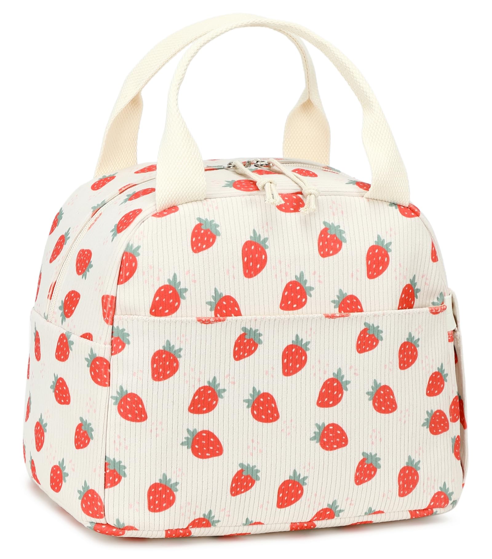 LEDAOU Lunch Box for Women Insulated Lunch Bag Corduroy Lunch Tote Bags Leakproof Cooler Lunch Case for Travel Work Picnic