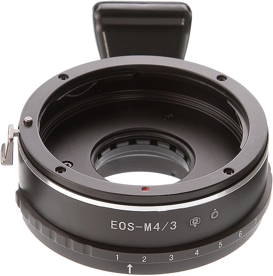 FocusFoto Pro Built-in Aperture Control Lens Mount Adapter Ring for CAN0N EOS EF Lens to Olympus Pen Panasonic Lumix Micro Four Thirds (MFT, M4/3, Micro 4/3) Mount Mirrorless Camera Body GH5 GF6 E-M5