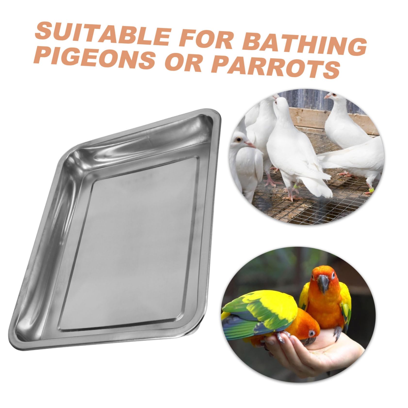 CIYODO Parrot Tub Pigeons Bathing Bird Cage Supply Parakeet Bath Holder Pet Bathtub Metal Bird Bathtubs Easy to Use