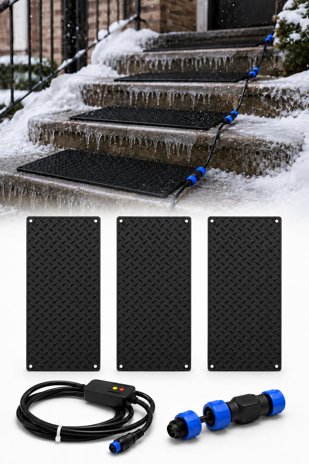 Alfombrillas derretidas de nieve eléctricas impermeables de 10 x 30 pulgadas