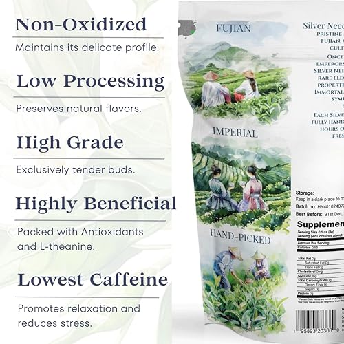 Miniatura 5 de TODICAMP Té de aguja plateada de primera calidad - 1 libra de té blanco de primera calidad hoja suelta