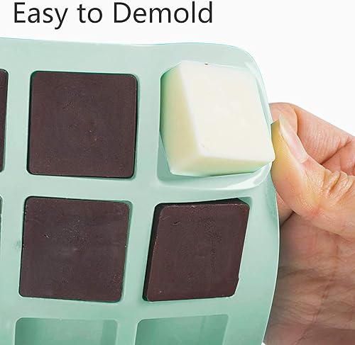 Miniatura 6 de Paquete de 2 moldes cuadrados de silicona para chocolate, moldes de silicona para caramelo de 40 cavidades para chocolate, cubitos de hielo,