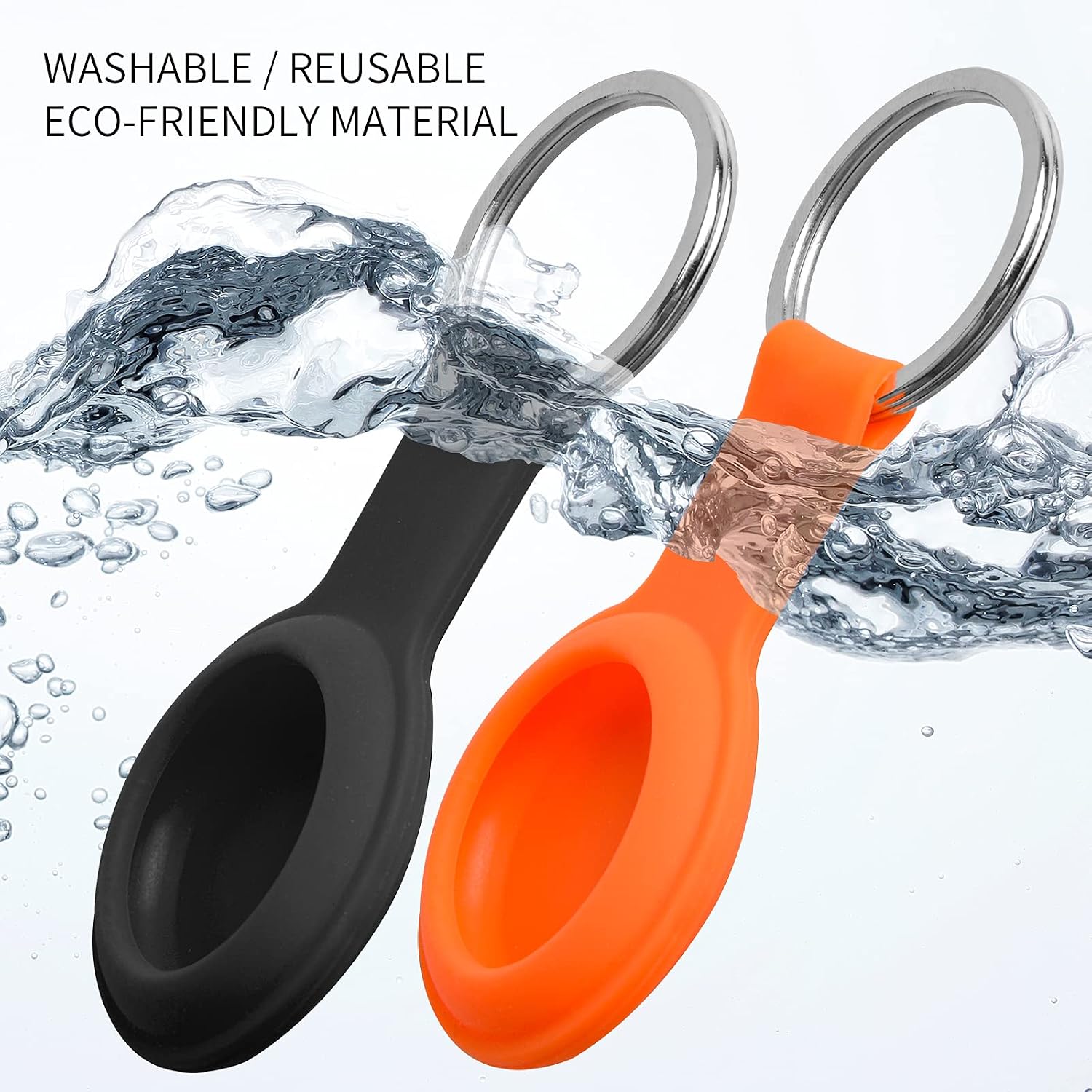 airtag keychain case airtags holder protective airtag loop silicone anti lost cover for apple airtags case portable finder with key ring 2 pack