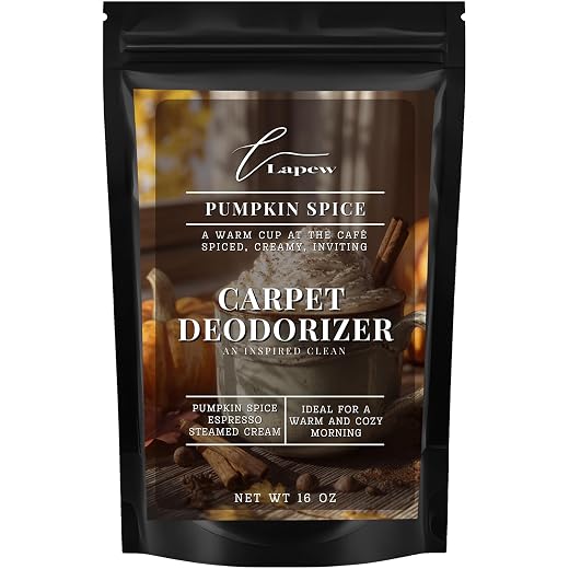 Lapew Pumpkin Spice Carpet Deodorizer Powder - Pet Safe Freshener for Vacuuming | Scented Odor Eliminator for Home | 16 oz
