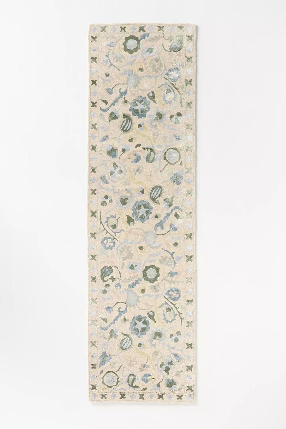 Hand Tufted Wool Area Rugs 9'x12' Floral Rug Handmade Soft Floral Wool and Silk Beige Bohemian Botanical Design Rug Decorative Large Carpet for Living Room Bedroom Dining Room,Entryway,Office Décor