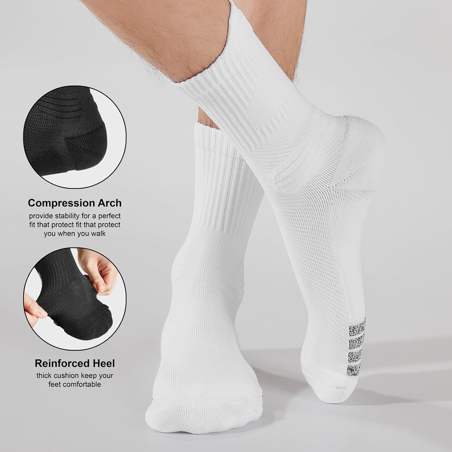 Men's running socks - breathable, cushioned, comfortable and durable - 4 Pairs - Image 3