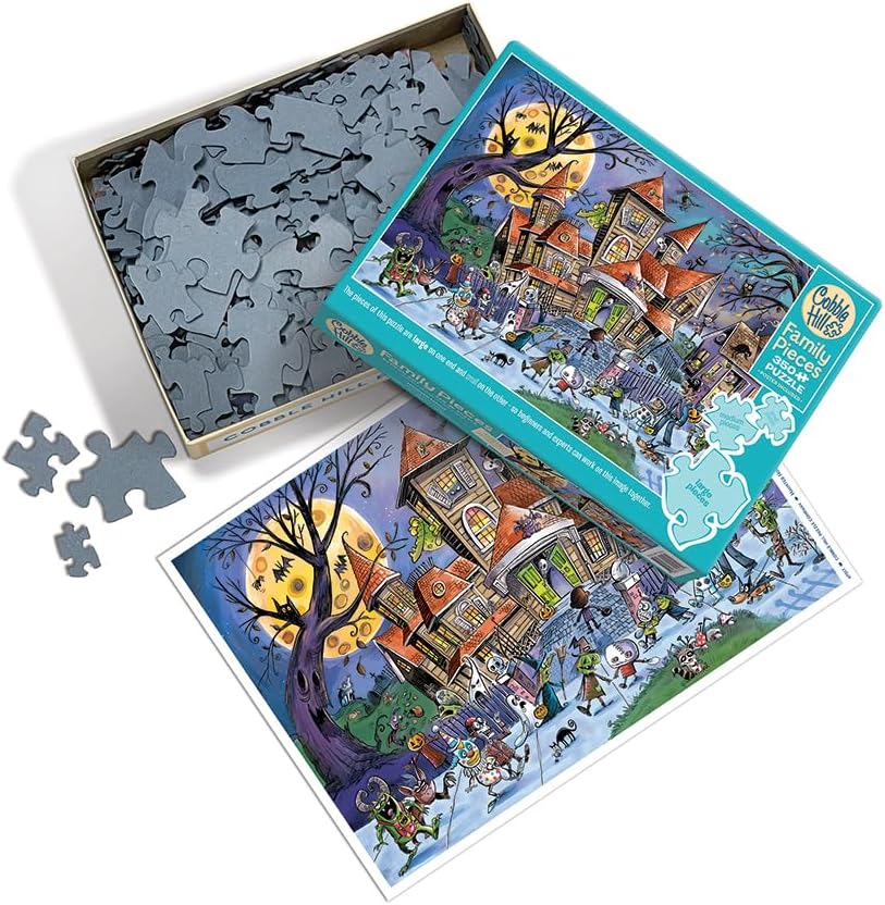 Cobble Hill Family Piece's 350 Puzzle - Haunted House - Sample Poster Included image 3